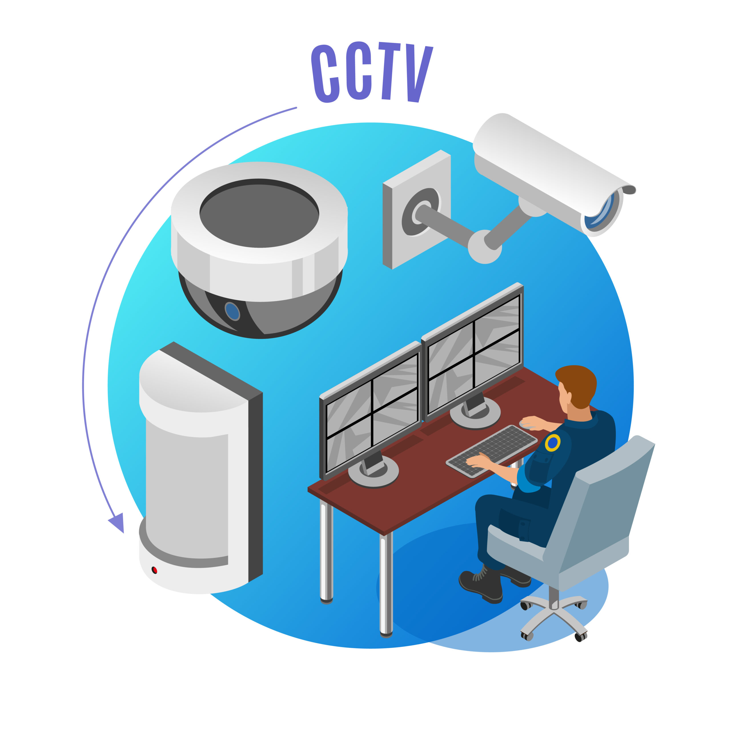security systems isometric background
